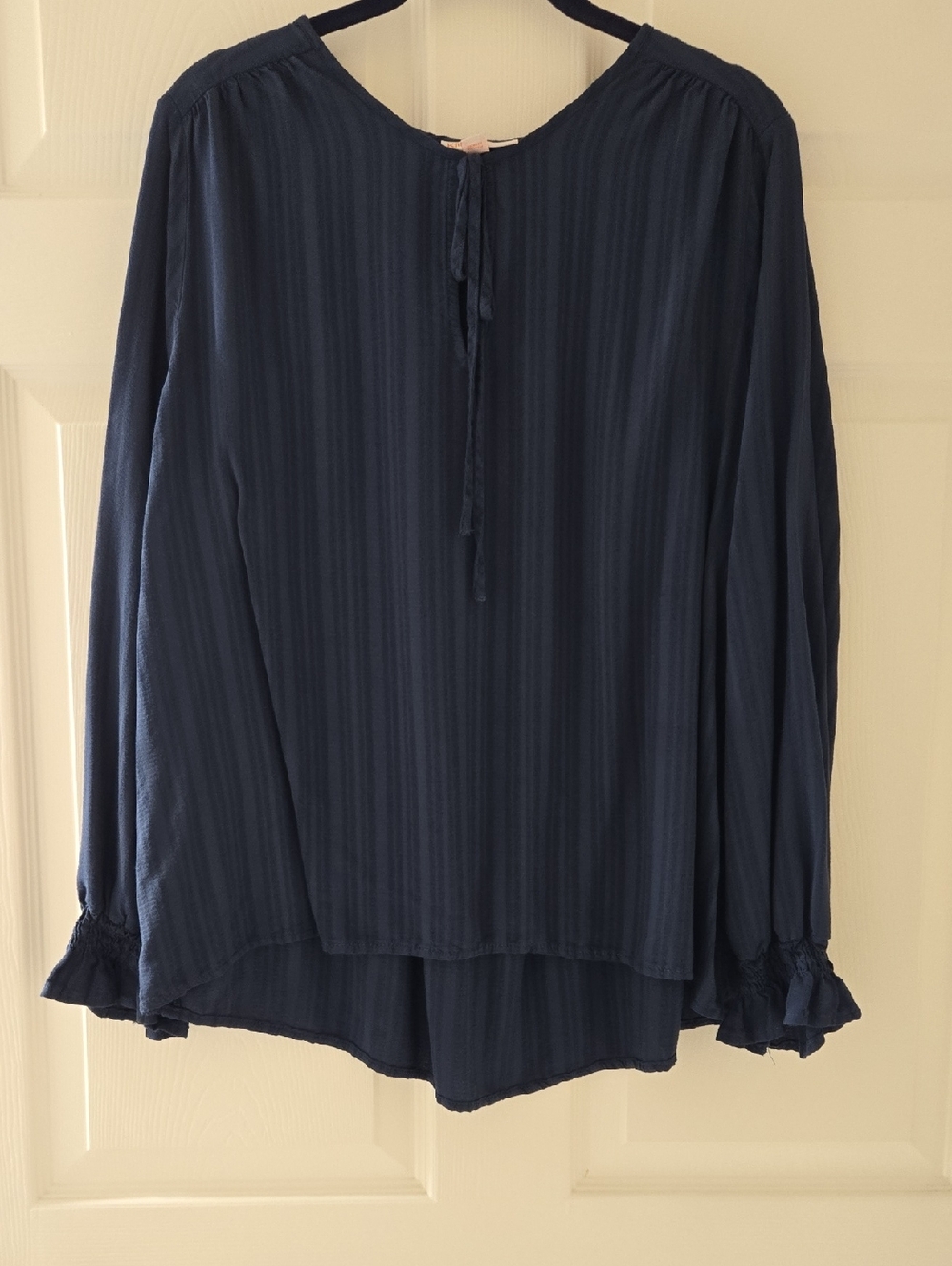 Knox Rose Dark Green/Blue Long Sleeve Blouse